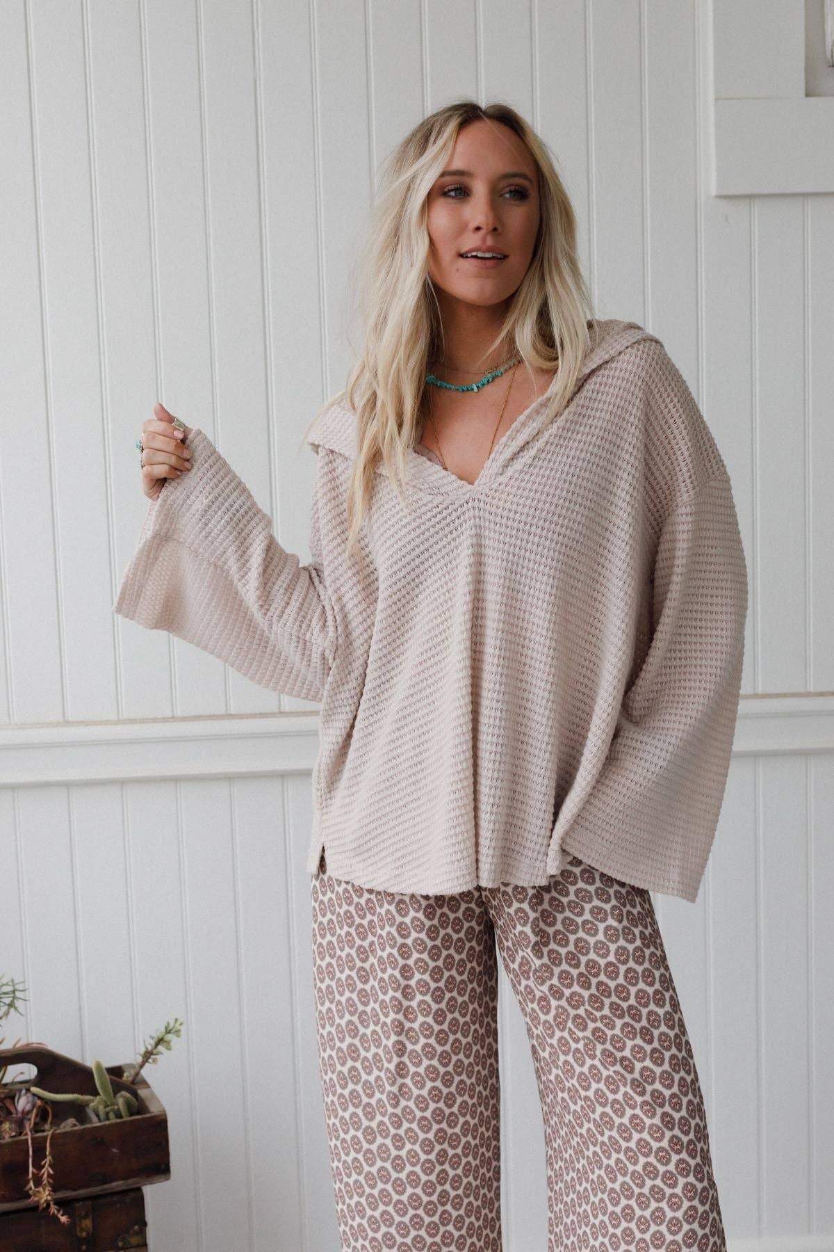 Serene Textured Top - Oatmeal