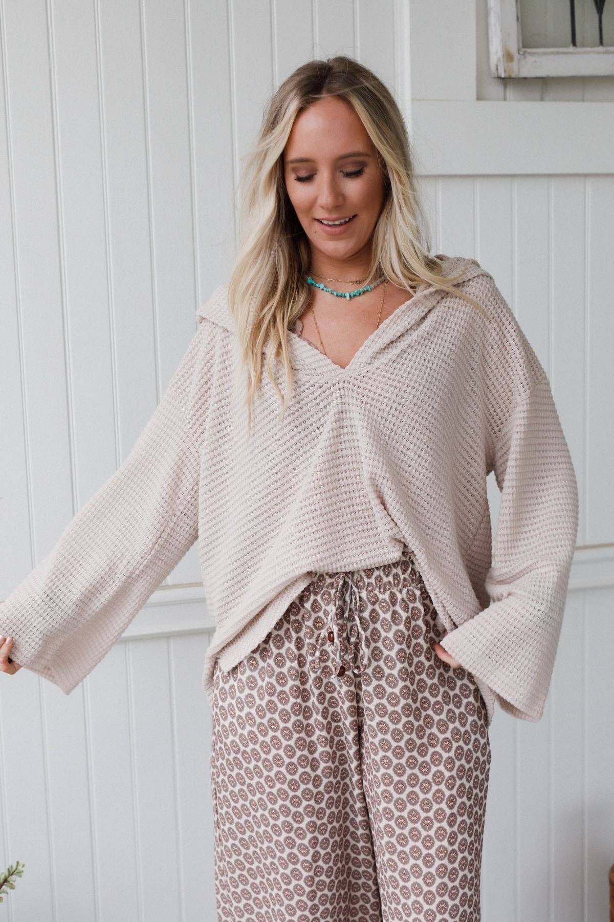 Serene Textured Top - Oatmeal