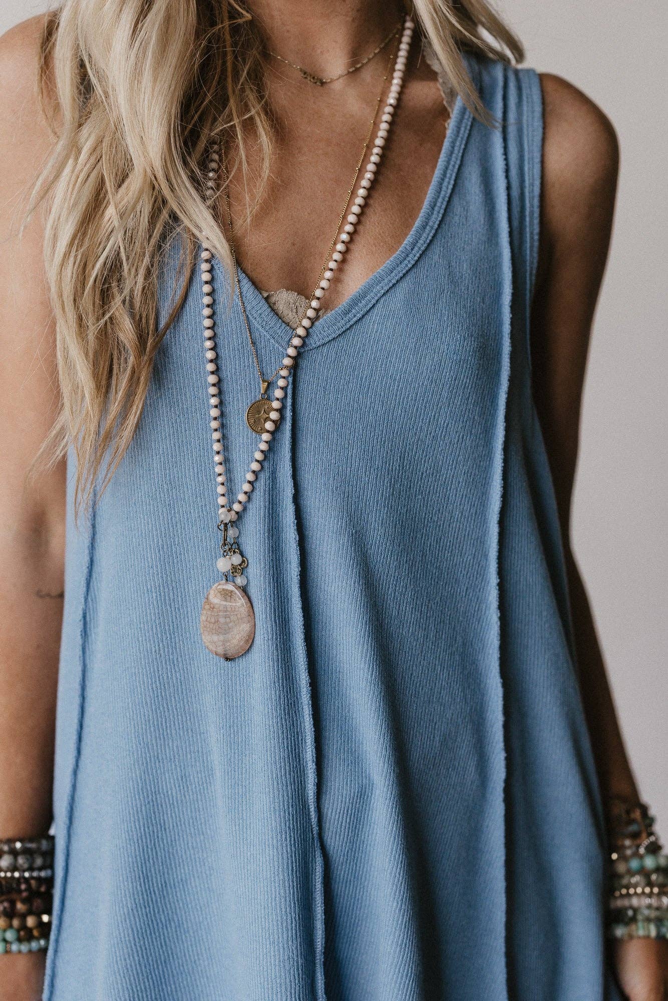 Drift Away Top - Denim: Blue