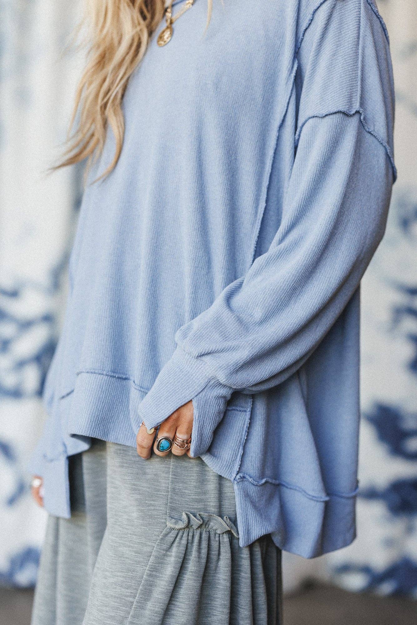 Sunset Dreamer Top - Denim: Blue