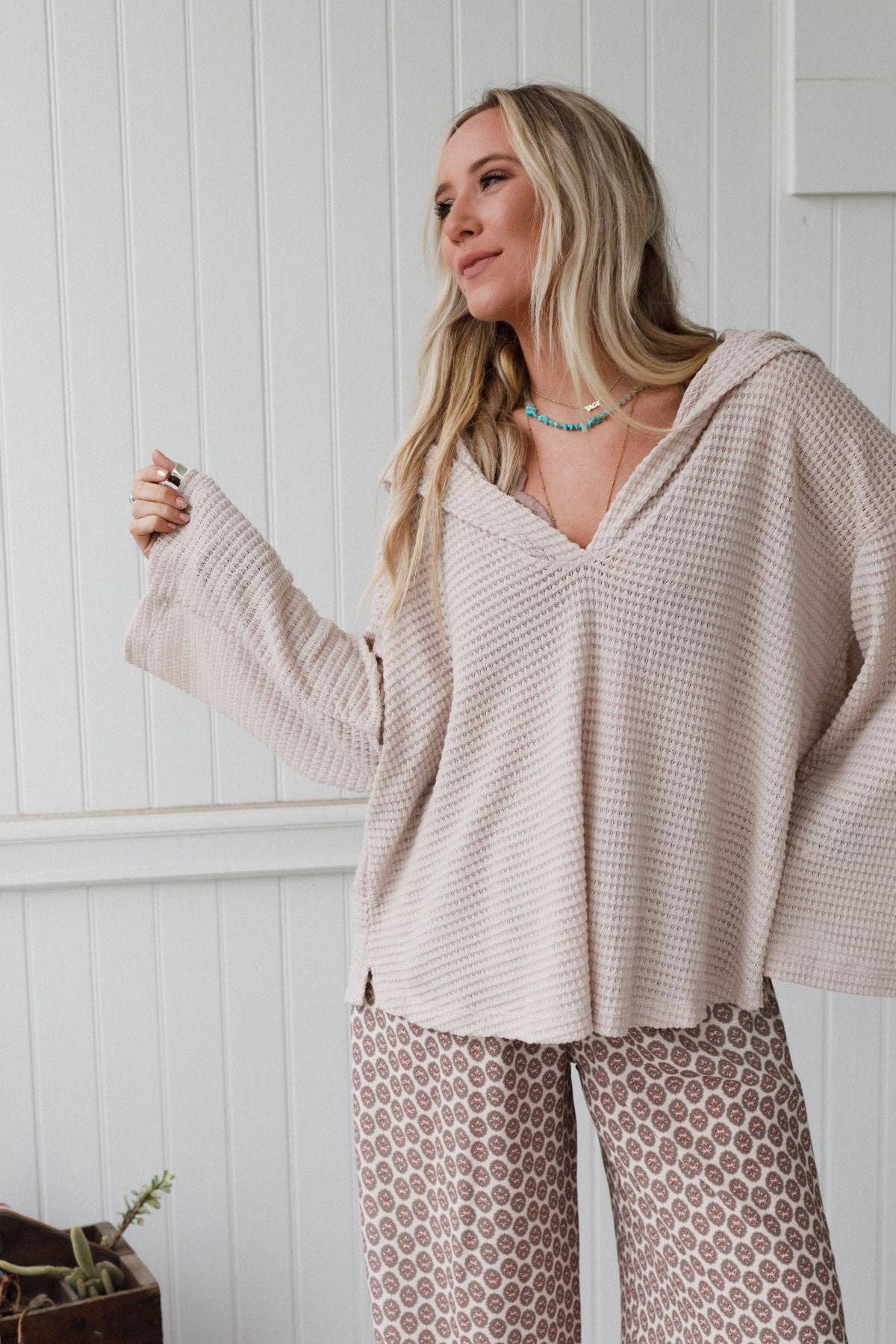 Serene Textured Top - Oatmeal