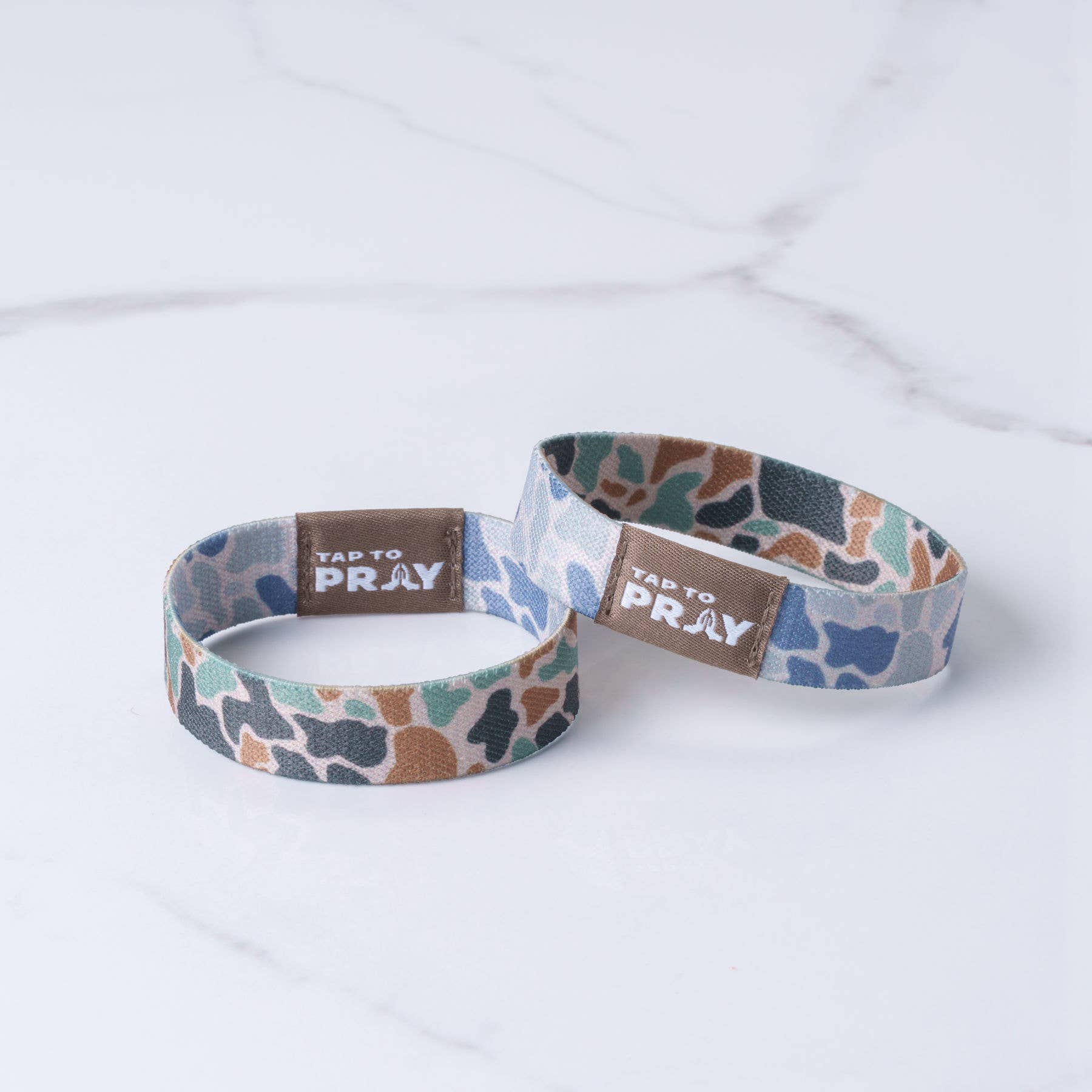 Tap To Pray™ Wristbands - River Rock Camo Classic & Sage: Small