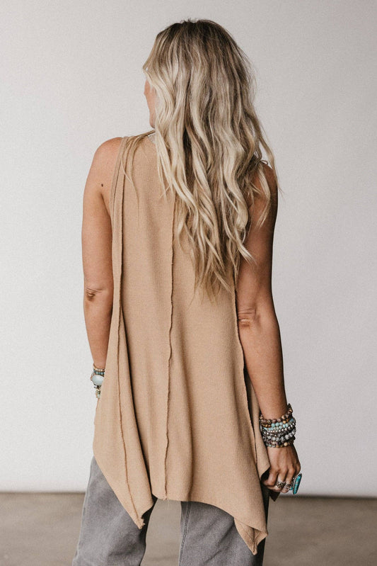 Drift Away Top - Tan: Brown