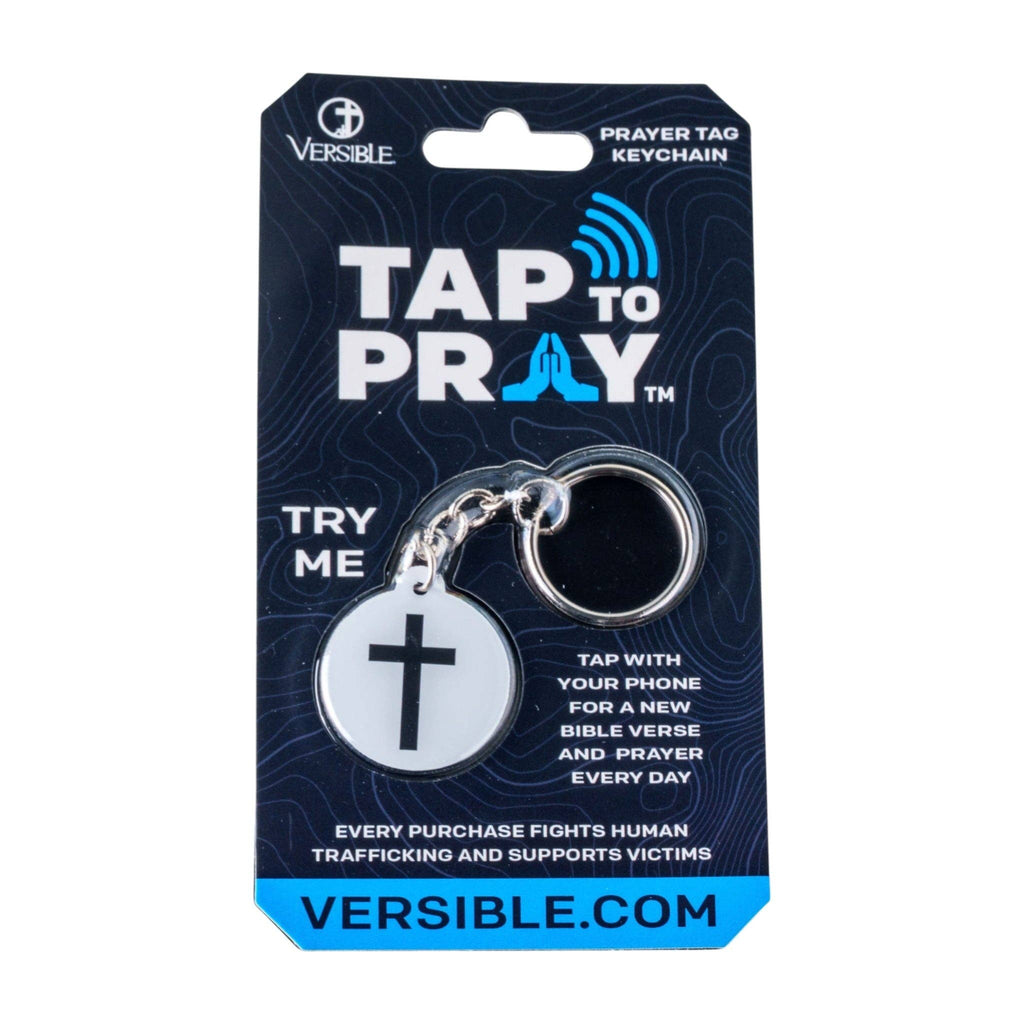Tap To Pray® Acrylic Keychain: Mint + Cross