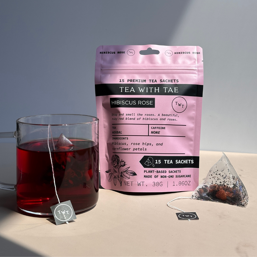 Hibiscus Rose Herbal Tea Pouch (15 Tea bags) for retail: 15 Sachets