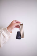 Canvas Wristlet Keychain- Olive Stripe