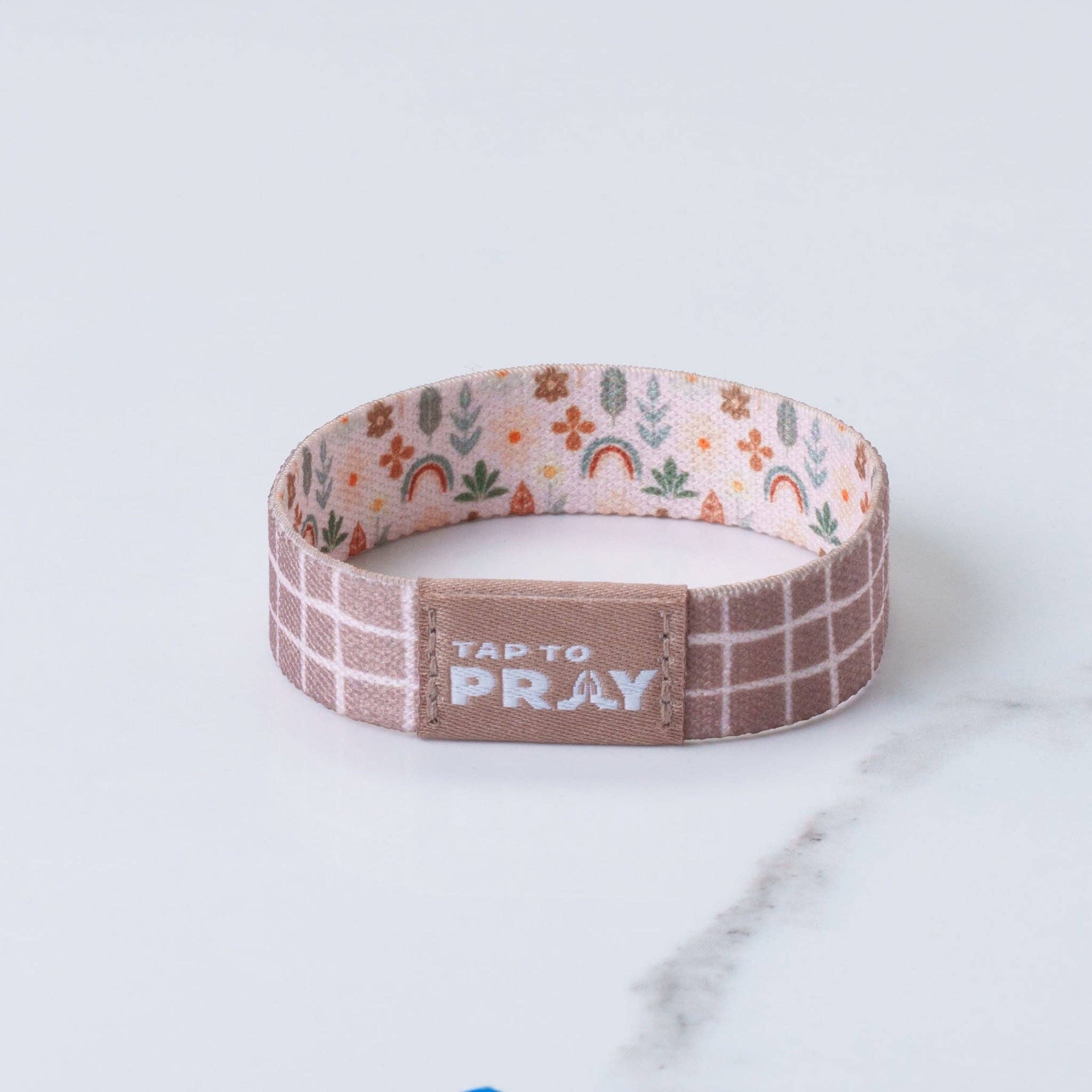 Tap To Pray® Wristband – Prairie & Plaid: Medium