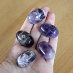 Half-Rounded Oval Pocket Stone / Cabochon - Bulk Crystals (Crystals & Stones): Amethyst