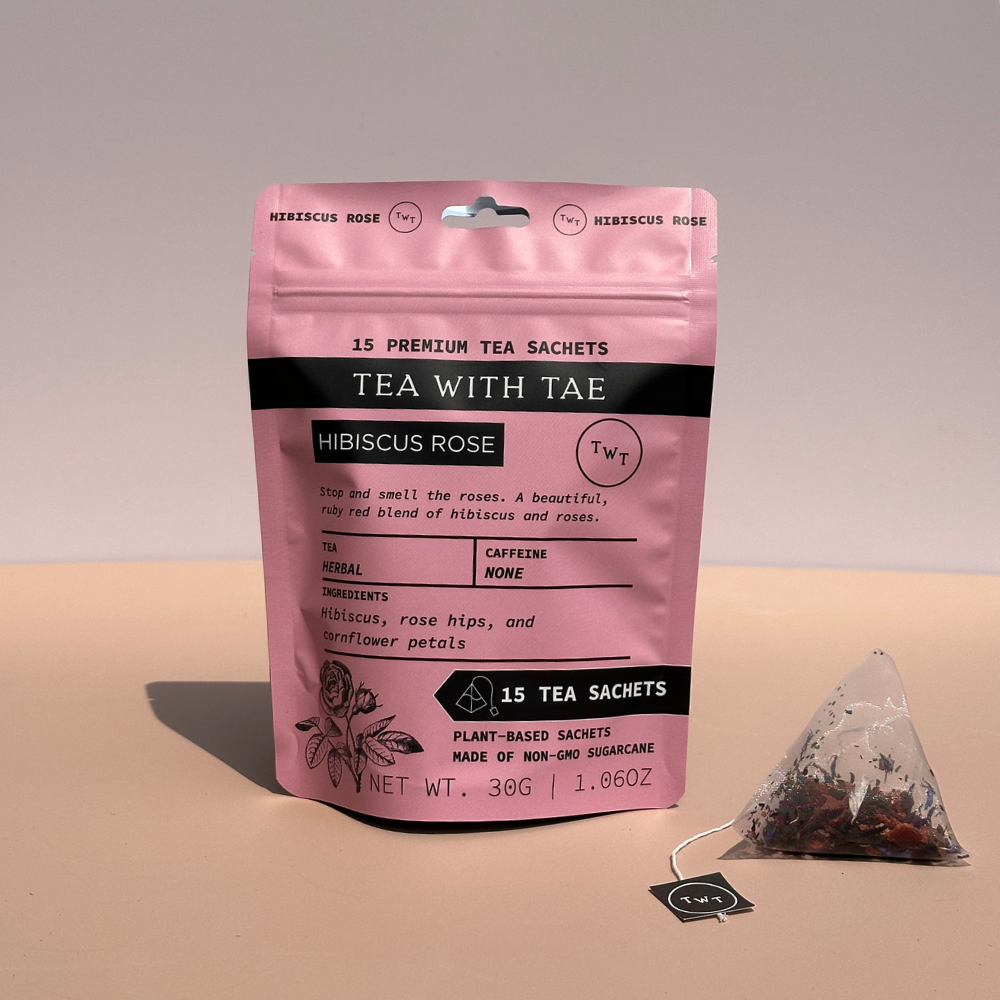 Hibiscus Rose Herbal Tea Pouch (15 Tea bags) for retail: 15 Sachets