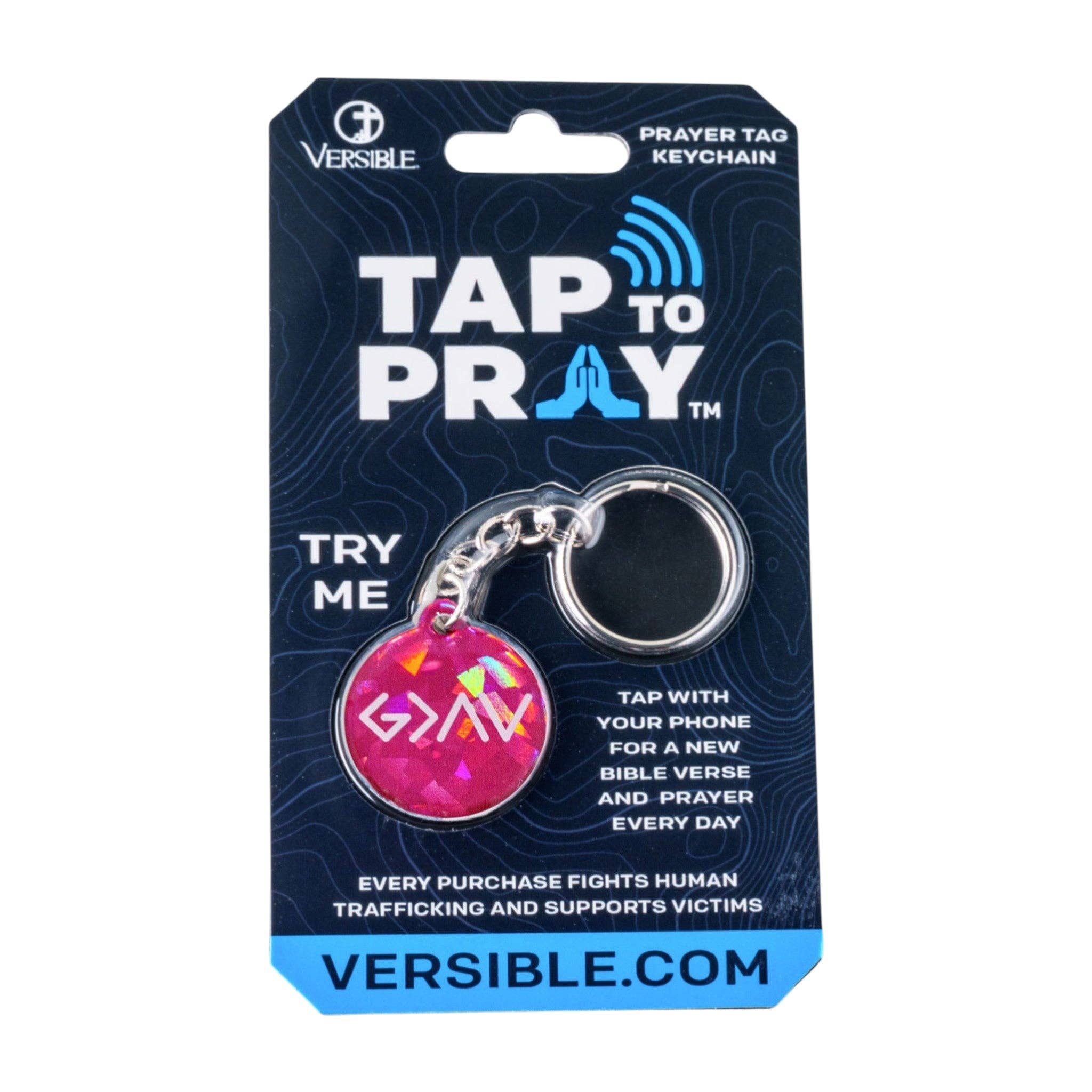 Tap To Pray® Acrylic Keychain: Mint + Cross