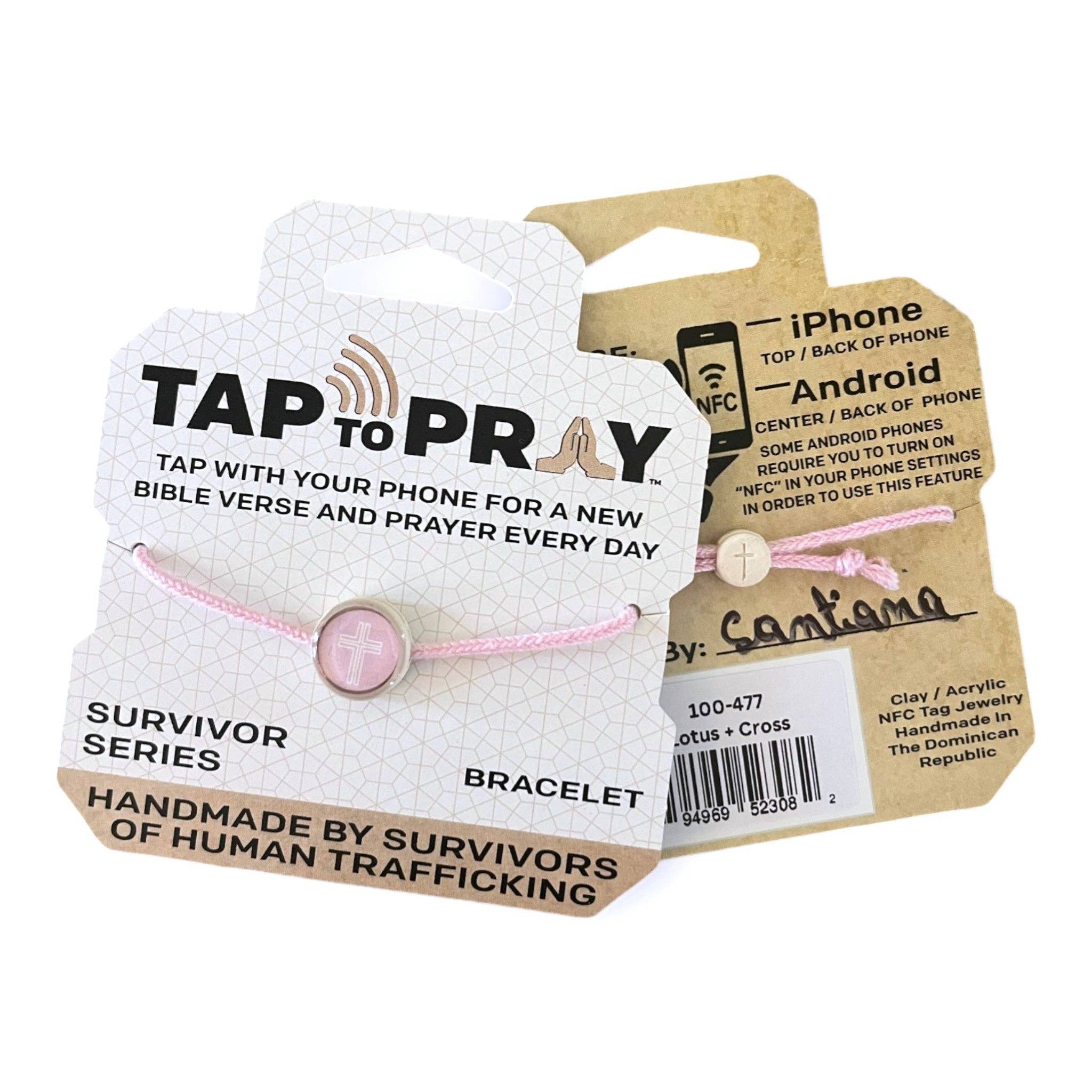 Tap To Pray® Survivor Series Bracelet: Vanilla + Cross
