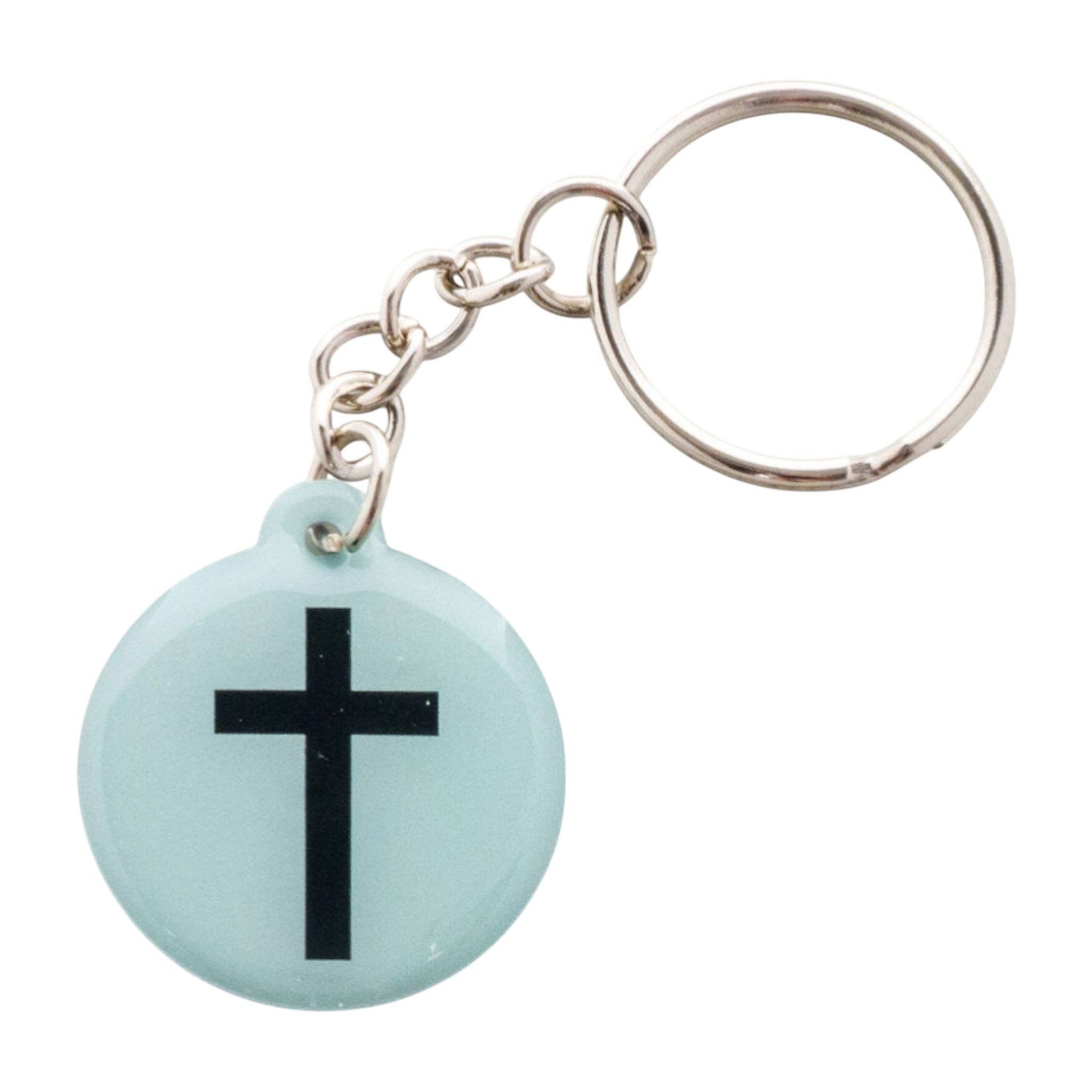 Tap To Pray® Acrylic Keychain: Mint + Cross
