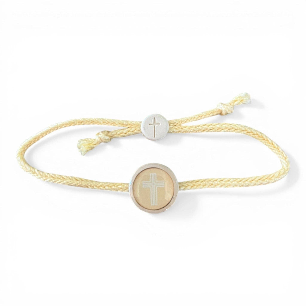 Tap To Pray® Survivor Series Bracelet: .999 Silver-Plated + Slate Cross