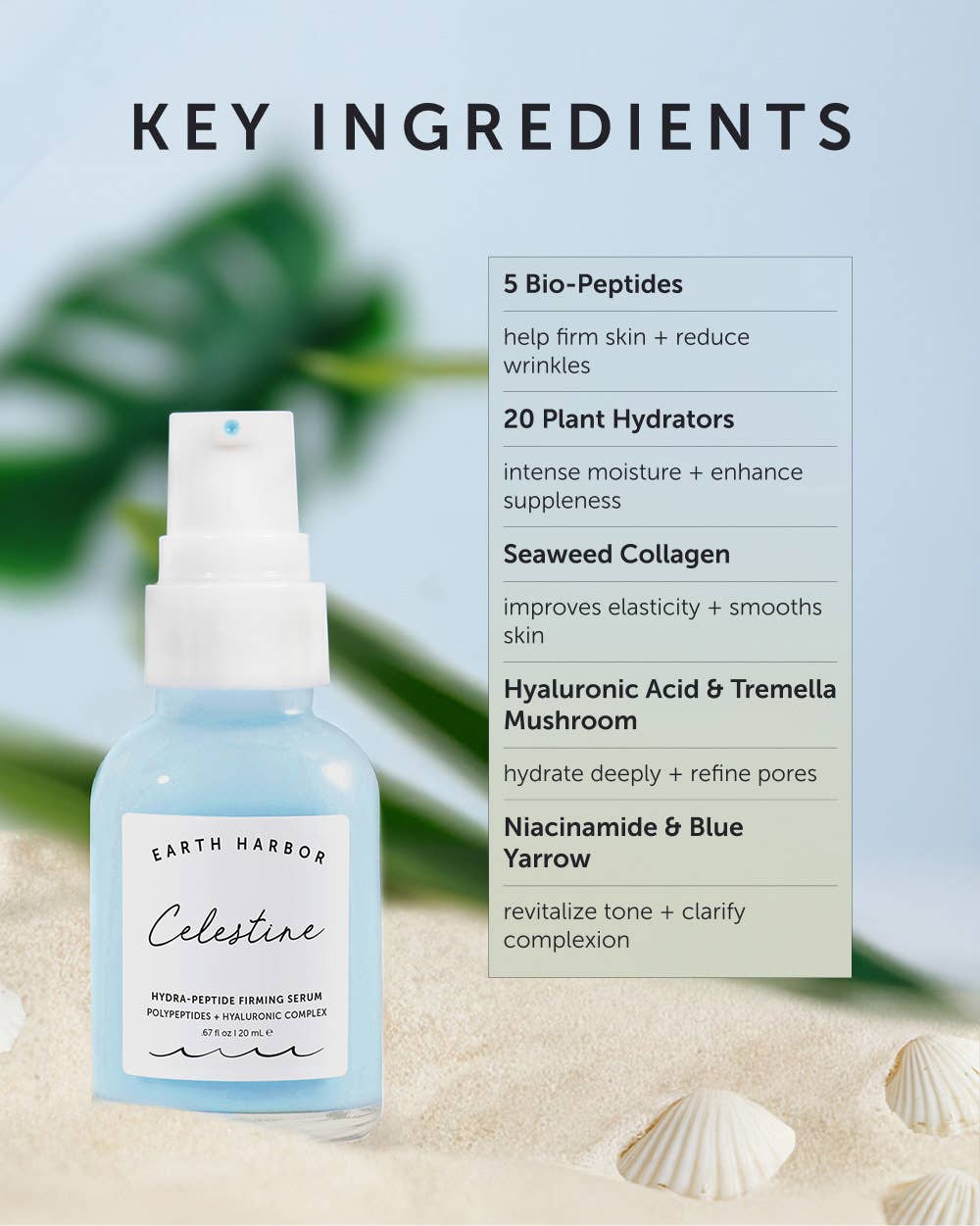 CELESTINE Hydra-Peptide Firming Serum: Hyaluronic Complex: 20ML