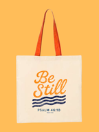 Fall Be Still Tote Bag: Natural/Orange
