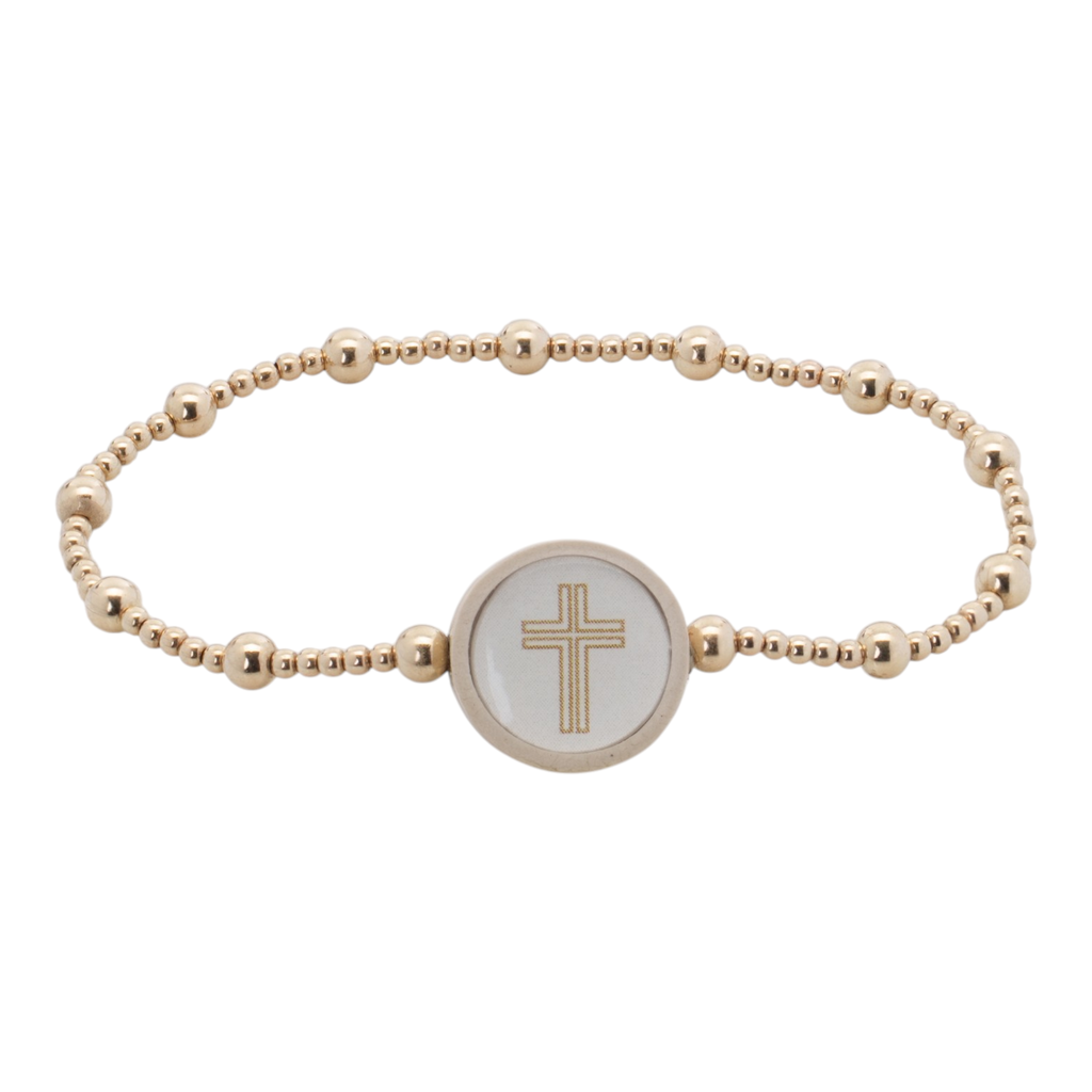 Tap To Pray® Survivor Series Beaded Bracelet - Everlasting: Gold 6.25" Standard