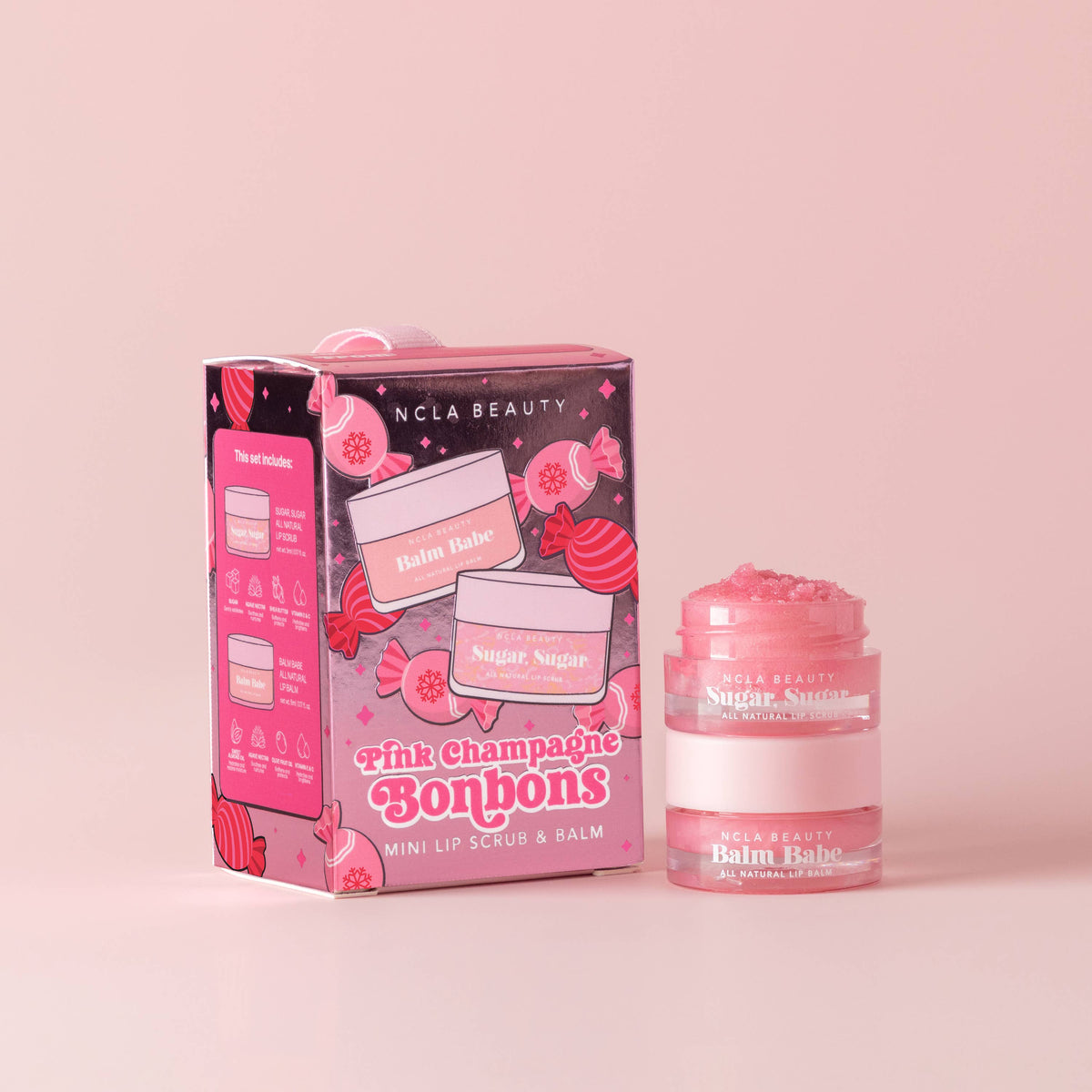 Ornament Mini - Pink Champagne Bonbons Lip Scrub + Balm