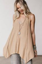Drift Away Top - Tan: Brown
