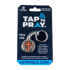 Tap To Pray® Acrylic Keychain: Crystal + Cross
