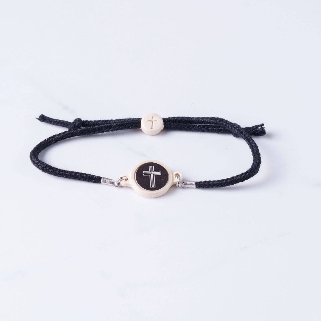 Tap To Pray® Survivor Series Bracelet: 14K Gold-Plated + Vanilla Cross