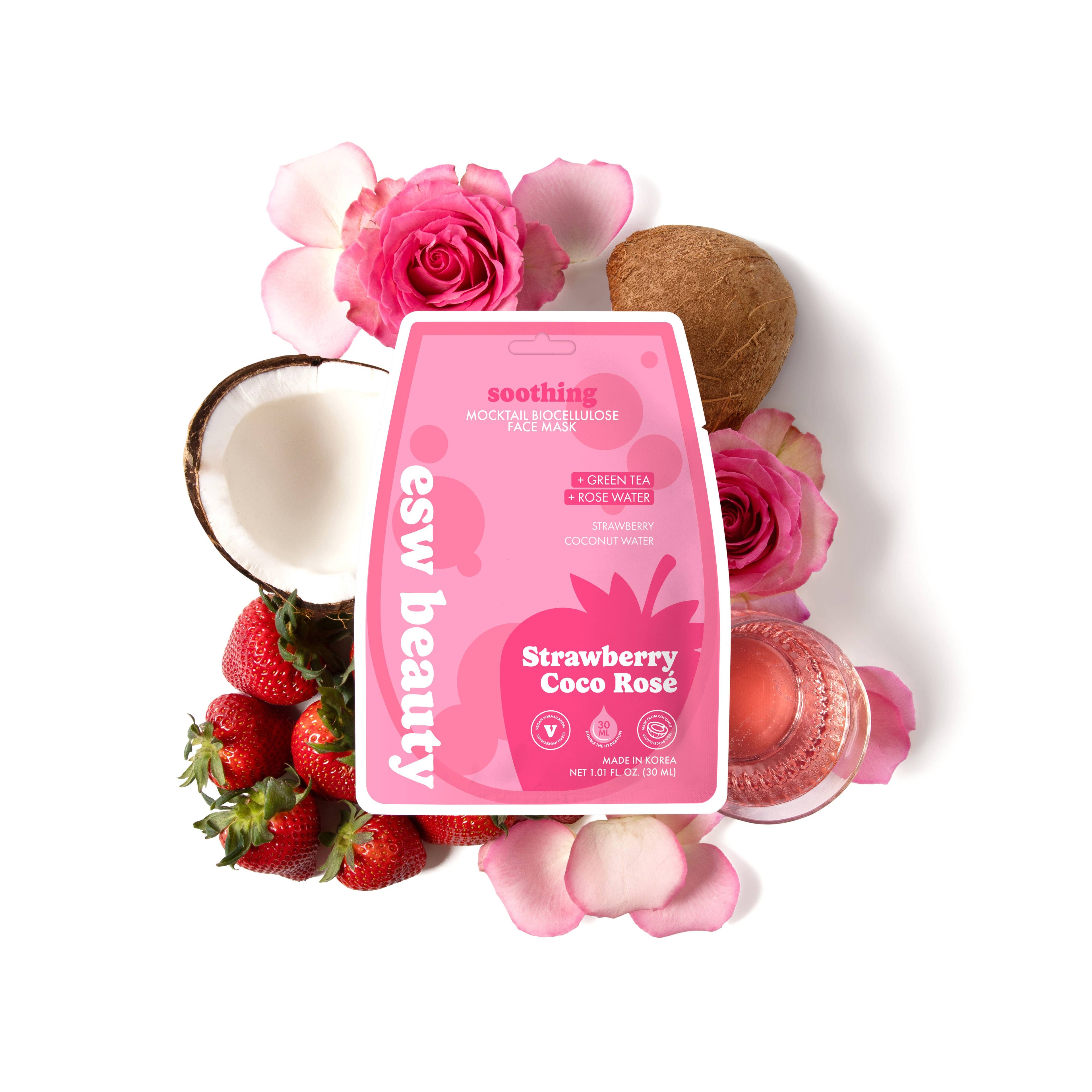 Strawberry Coco Rosé Soothing Biocellulose Mocktail Mask