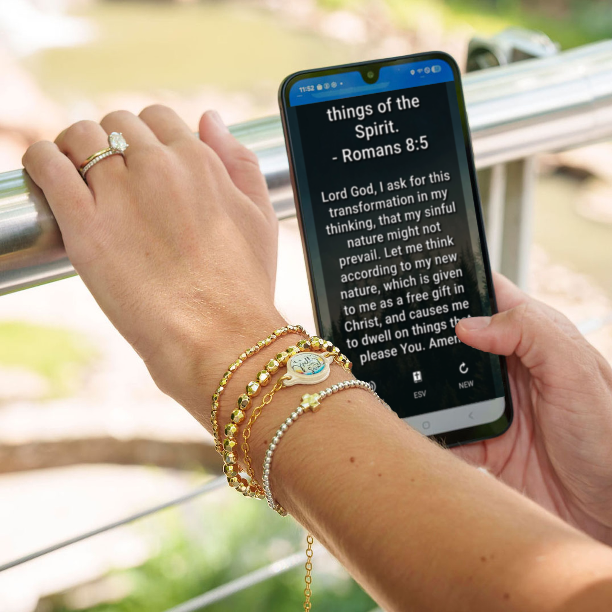 Tap To Pray® Survivor Series Bracelet: .999 Silver-Plated + Slate Cross