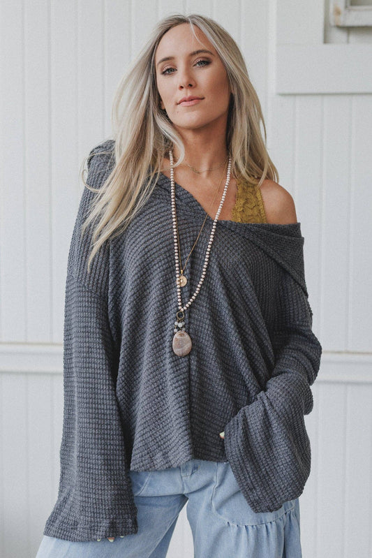 Serene Textured Top - Charcoal