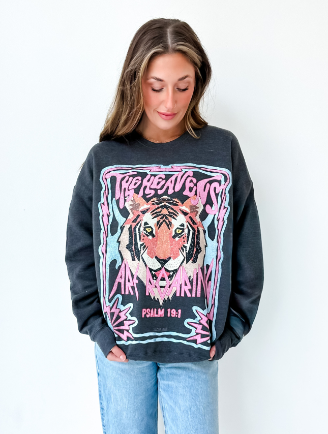 The Heavens Are Roaring Sweatshirt: Charcoal / M