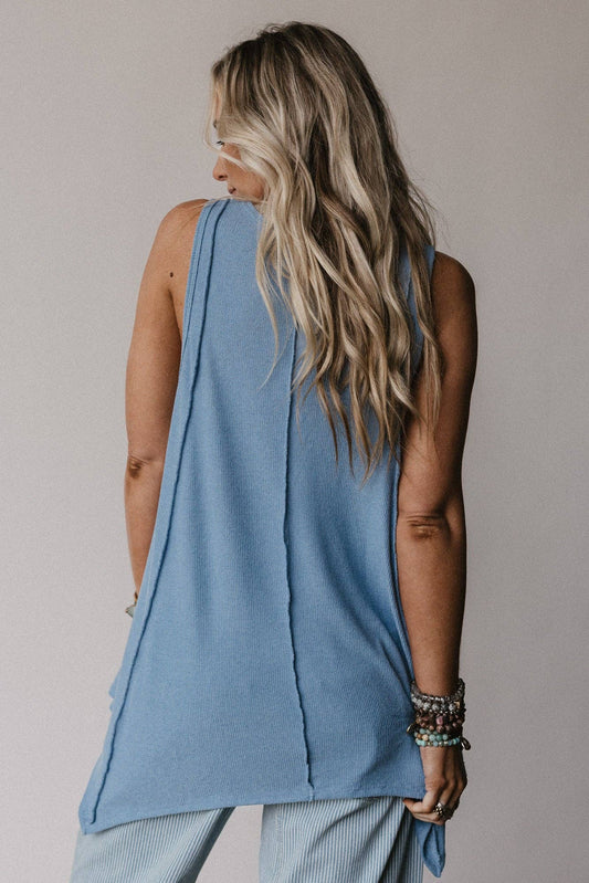 Drift Away Top - Denim: Blue