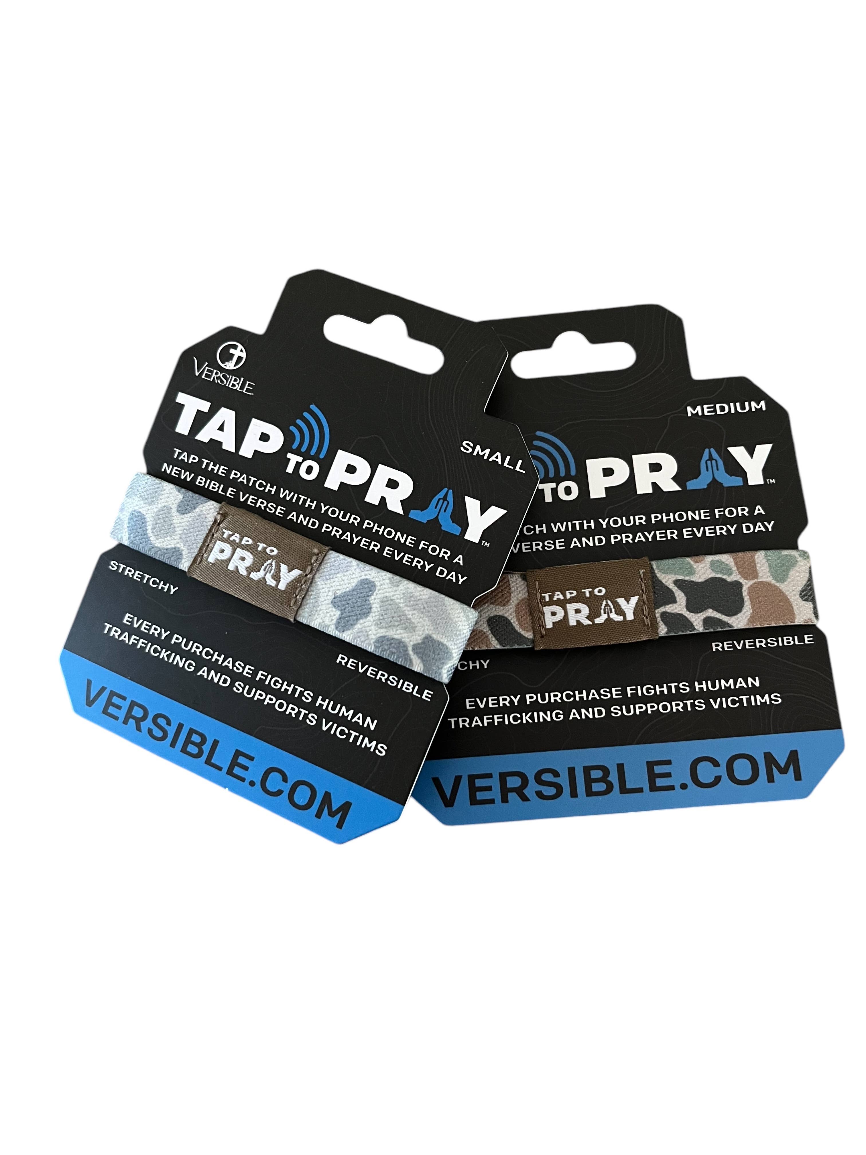 Tap To Pray™ Wristbands - River Rock Camo Classic & Sage: Small
