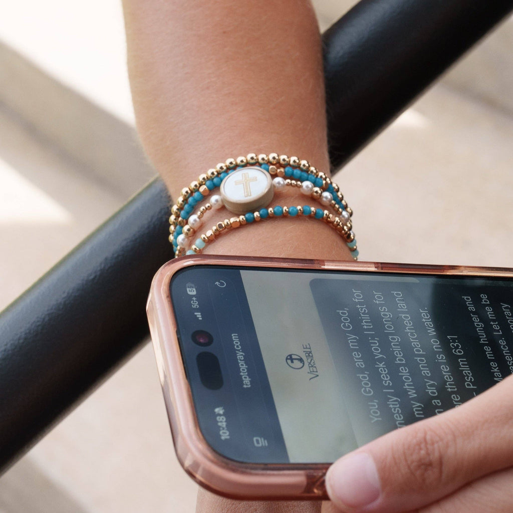Tap To Pray® Survivor Series Beaded Bracelet - Chosen: Gold 6.25" Standard
