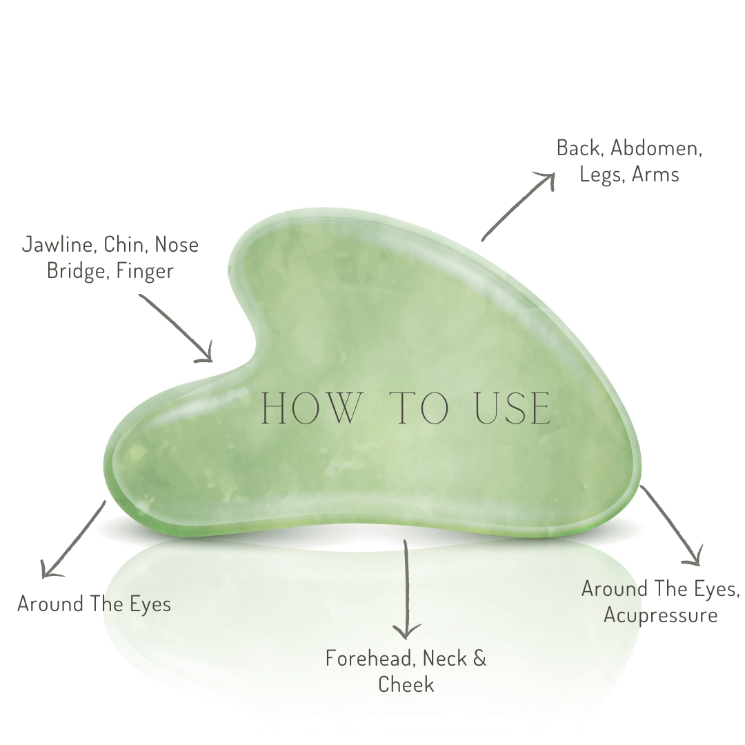 Gua Sha Stone Facial Massage Tool - Rose Quartz