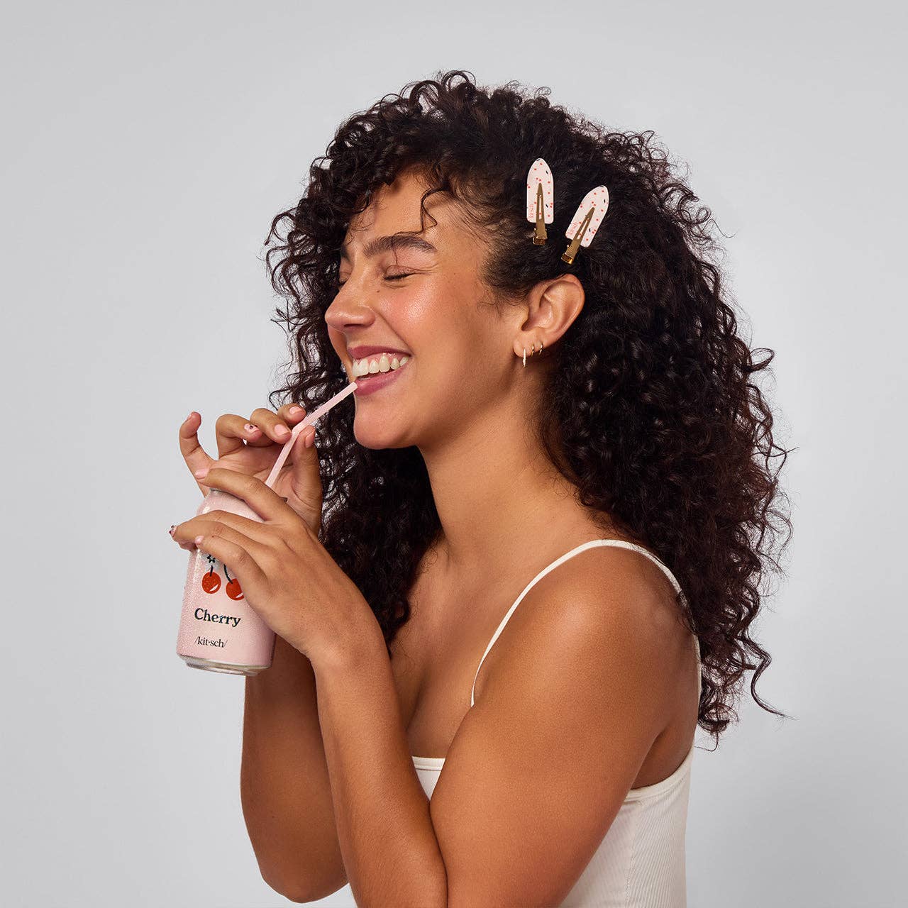 Recycled Plastic Creaseless Clips 4pc Set- Cherry Print