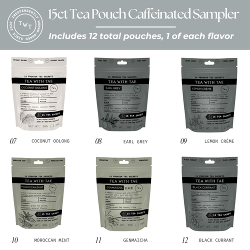 15ct Tea Pouch Caffeinated Sampler (12 Pouches)