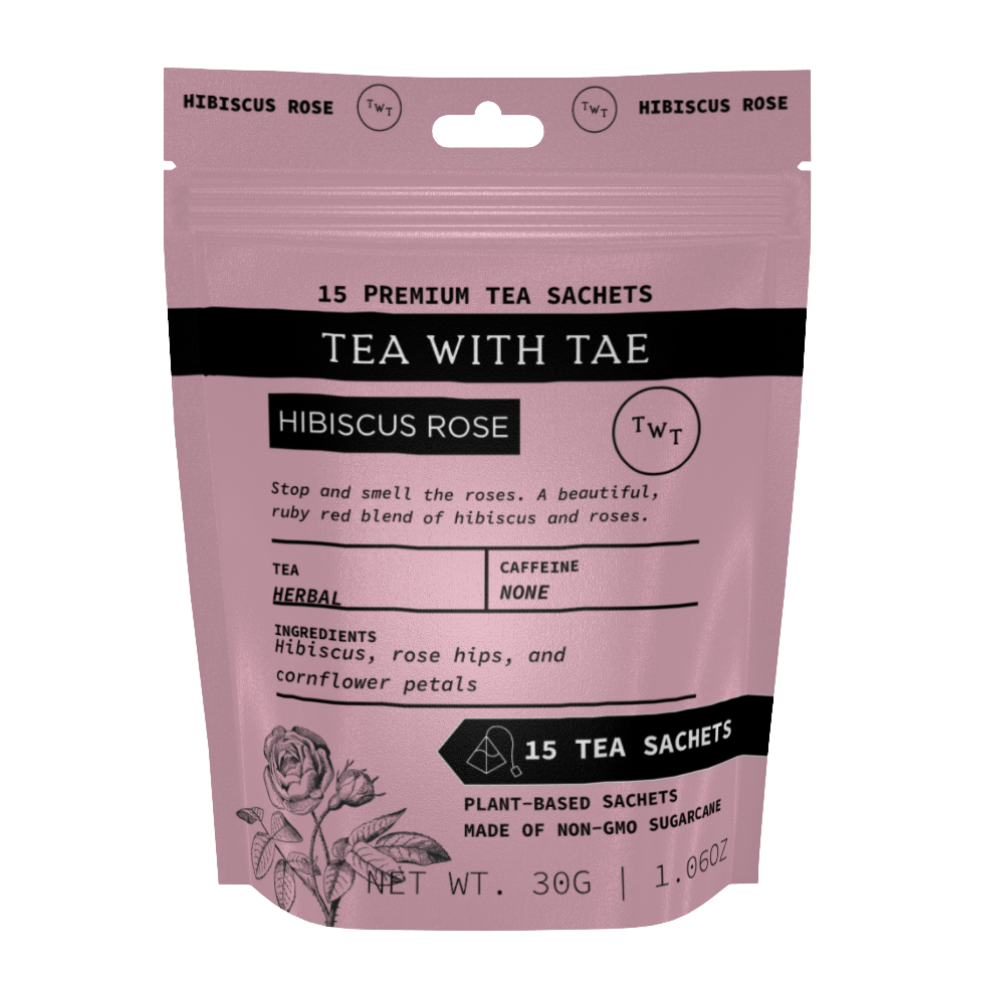 Hibiscus Rose Herbal Tea Pouch (15 Tea bags) for retail: 15 Sachets
