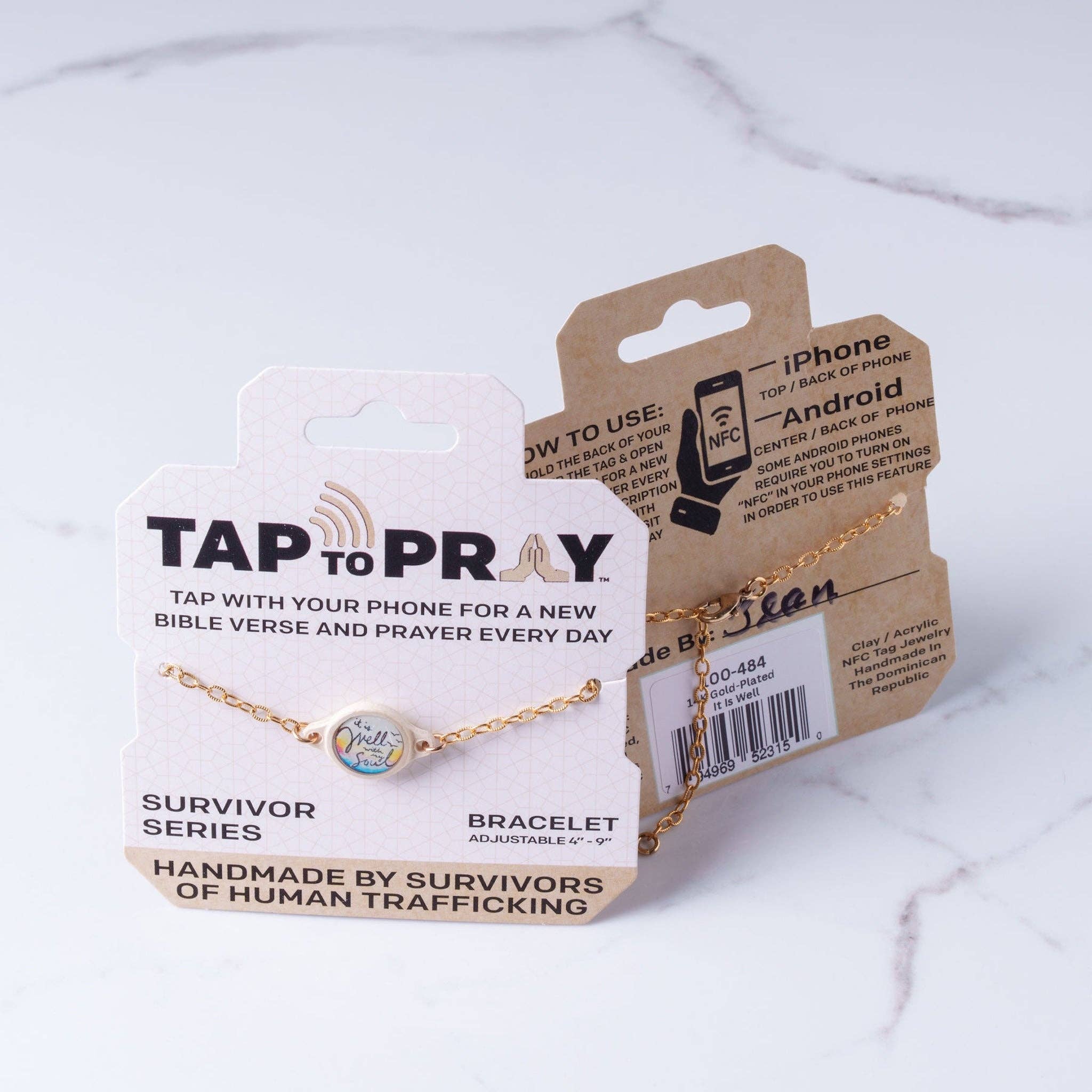 Tap To Pray® Survivor Series Bracelet: Coral + Cross