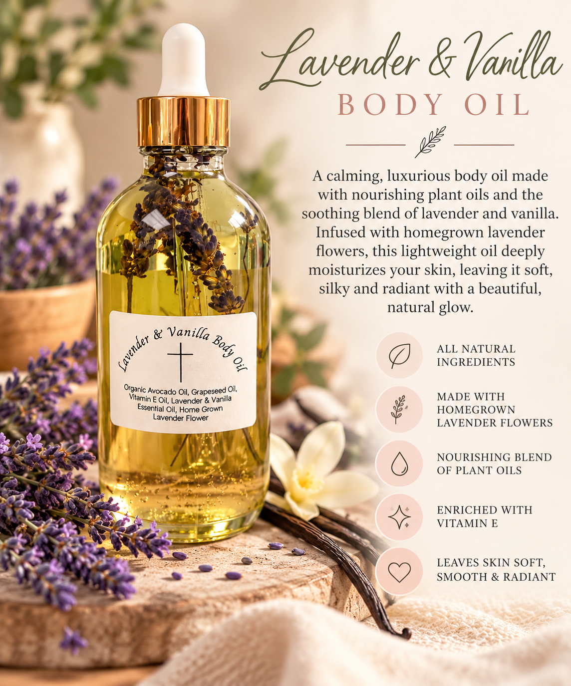Lavender & Vanilla Body Oil
