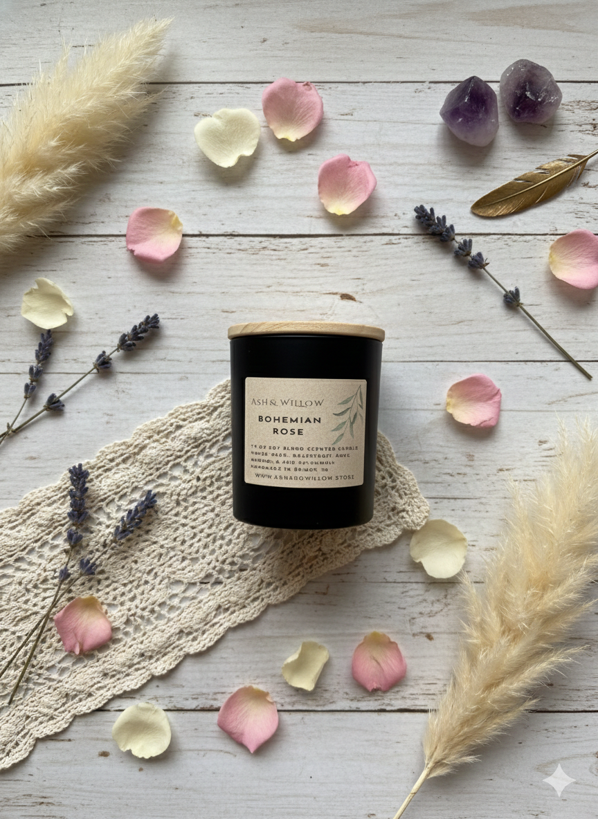 Bohemian Rose Candle