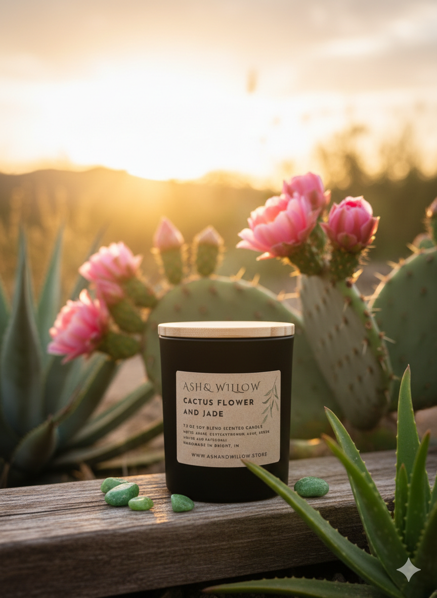 Cactus Flower & Jade Candle