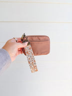 Canvas Wristlet Keychain- Harvest Flower