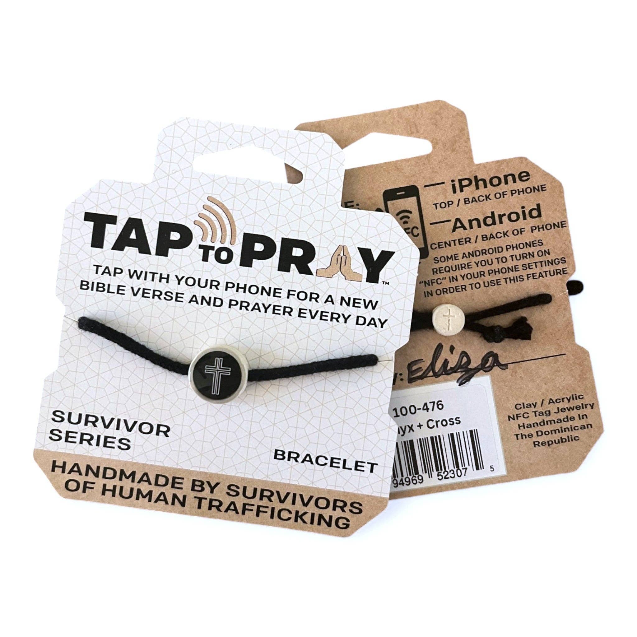 Tap To Pray® Survivor Series Bracelet: Sea Foam + Cross