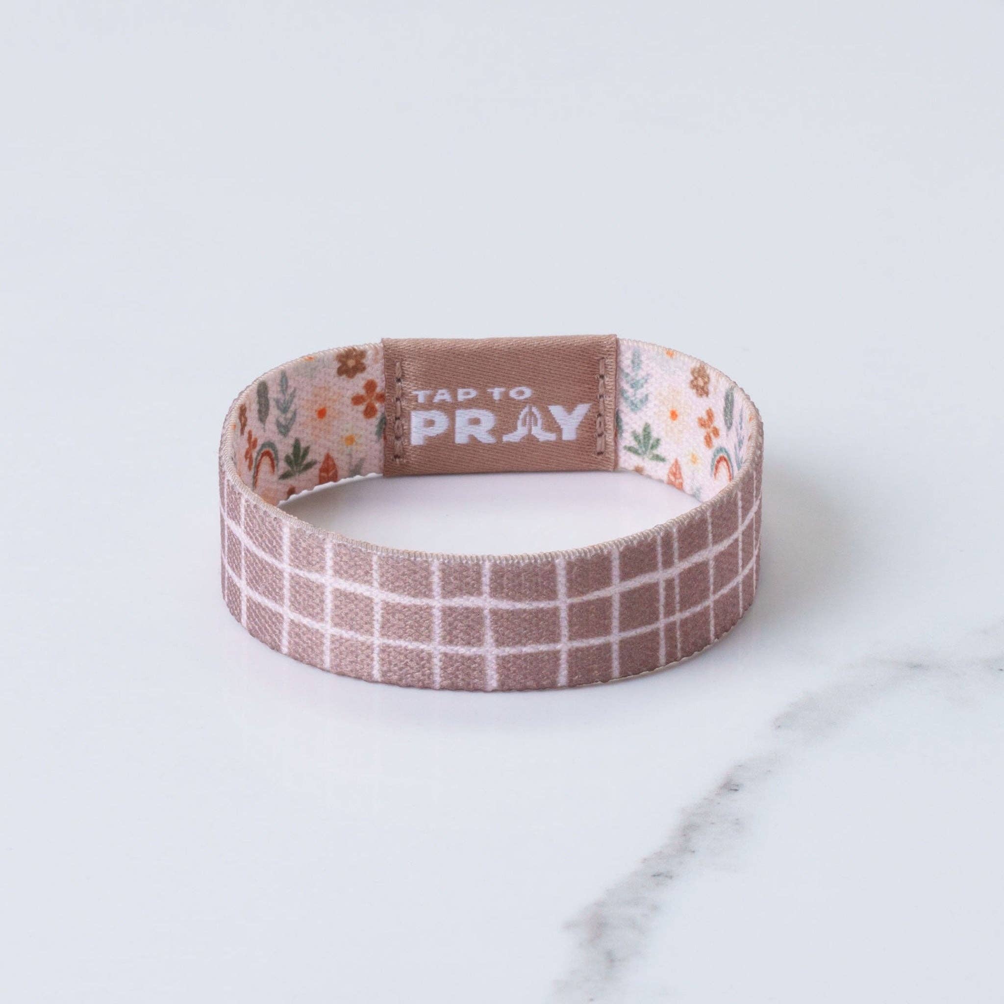 Tap To Pray® Wristband – Prairie & Plaid: Medium