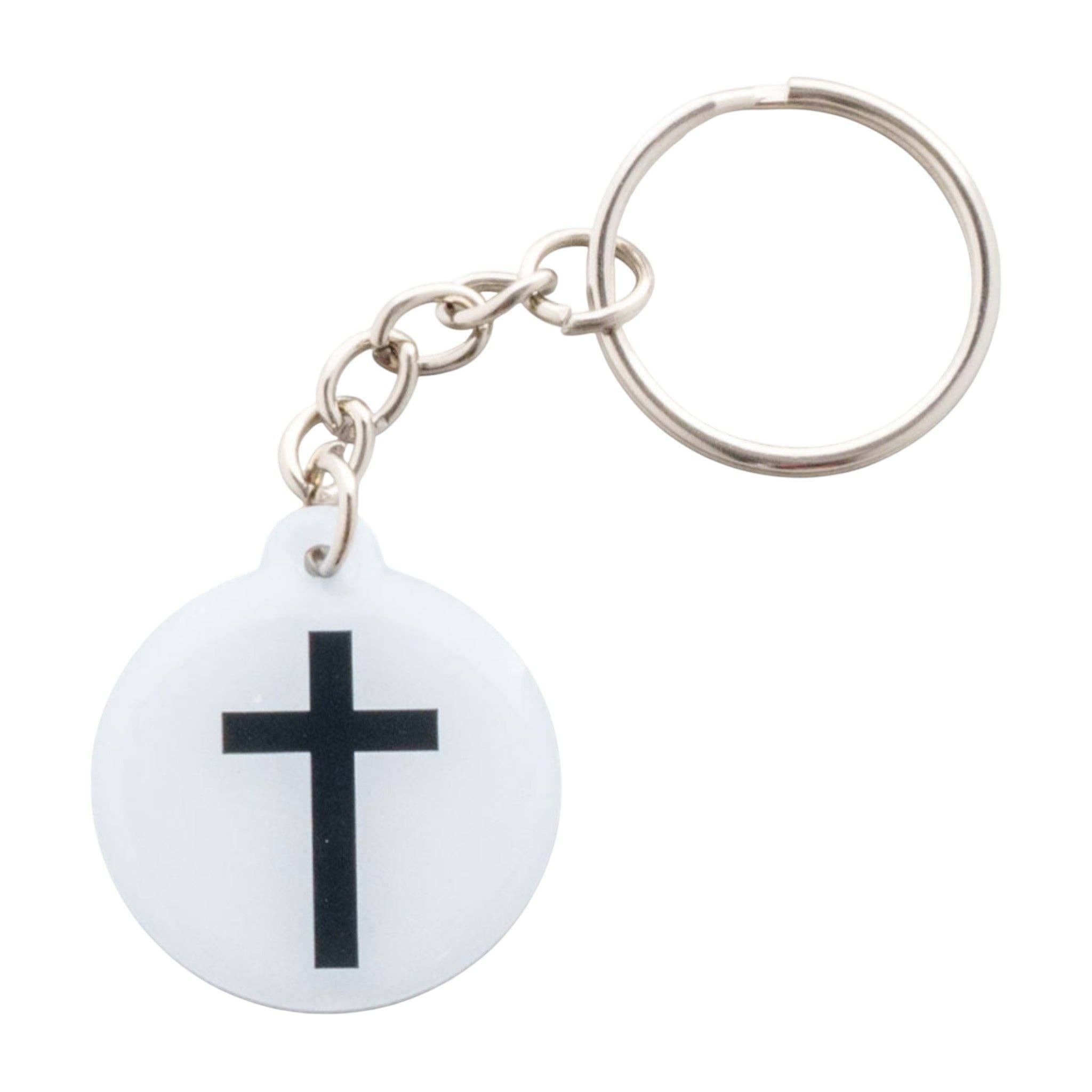 Tap To Pray® Acrylic Keychain: Black + Cross
