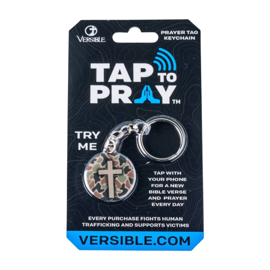 Tap To Pray® Acrylic Keychain: Crystal + Cross