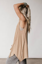 Drift Away Top - Tan: Brown