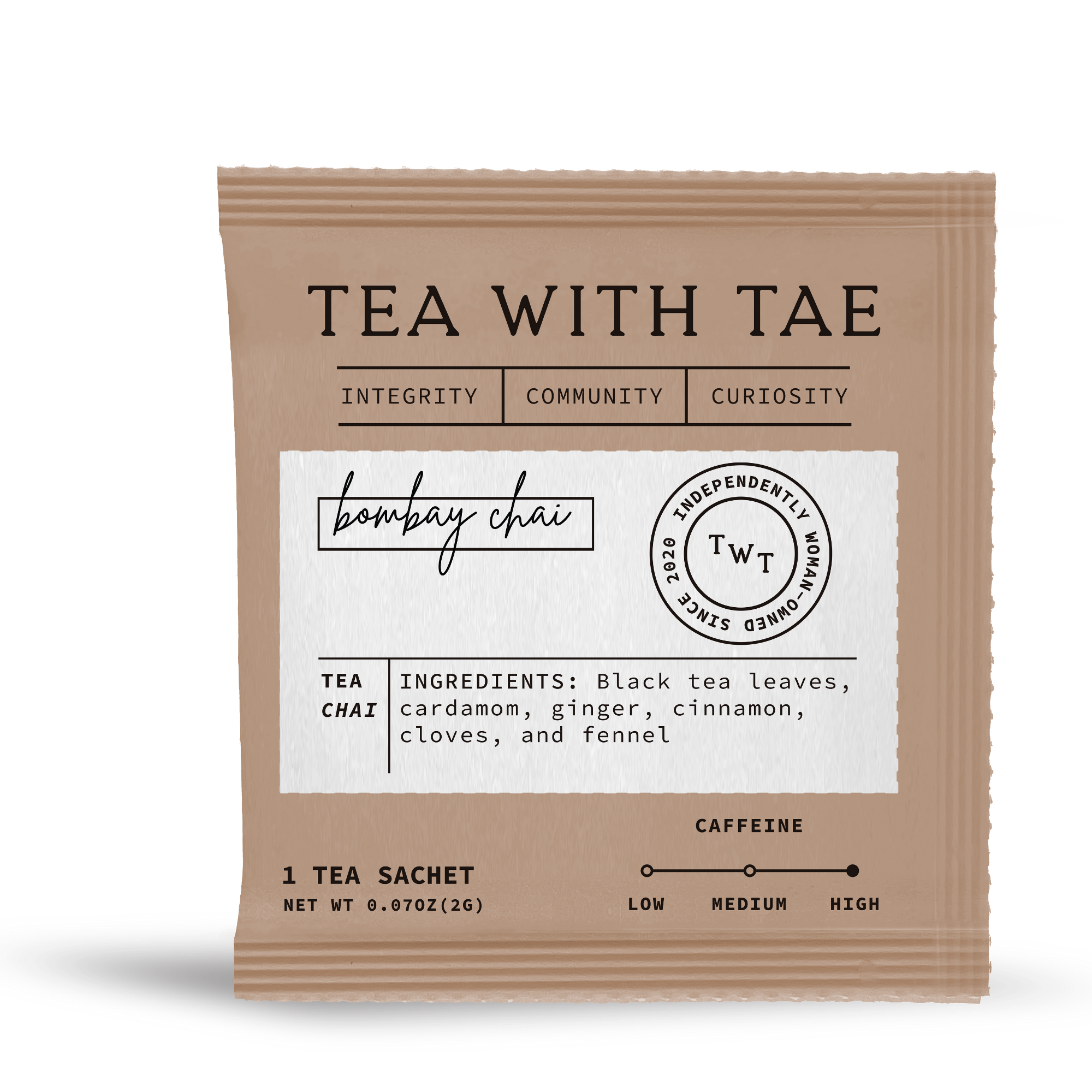 Bombay Masala Chai Black Tea - Individually Wrapped Tea Bag