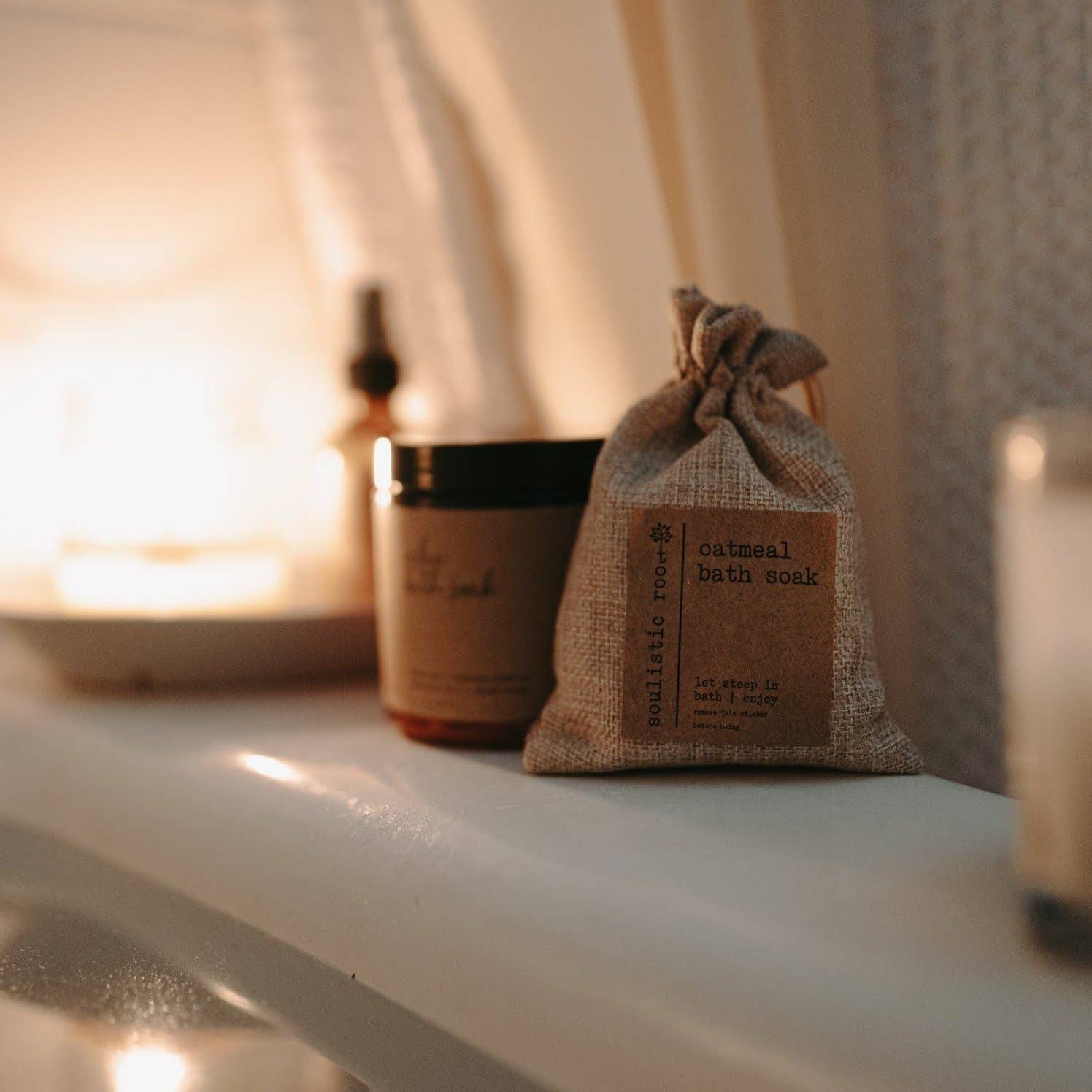 Herbal Oatmeal Bath Soak | Bath Tea- Lavender Rose Chamomile: Rose