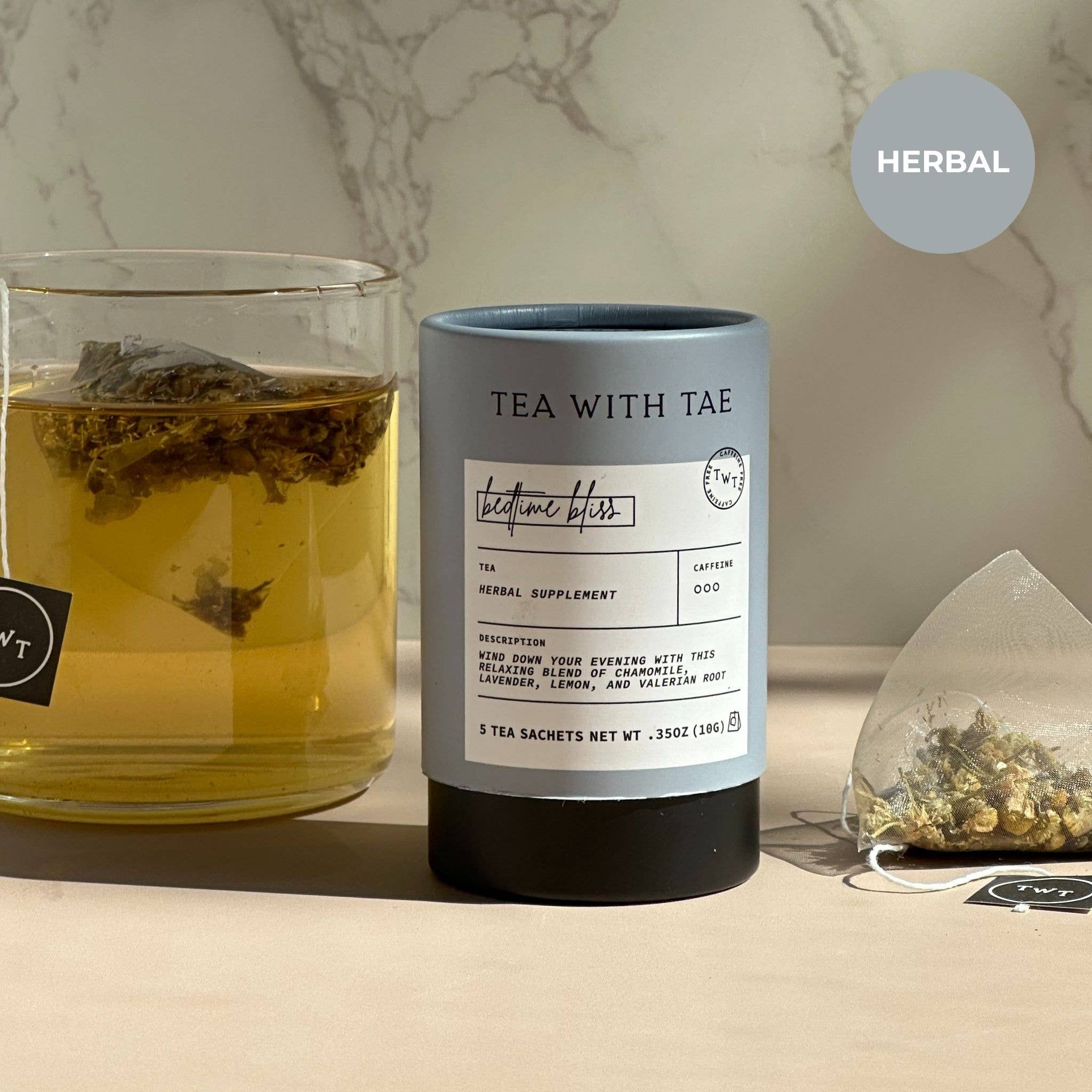 Bedtime Bliss Herbal Sleep Tea Mini Tube (5 tea bags)