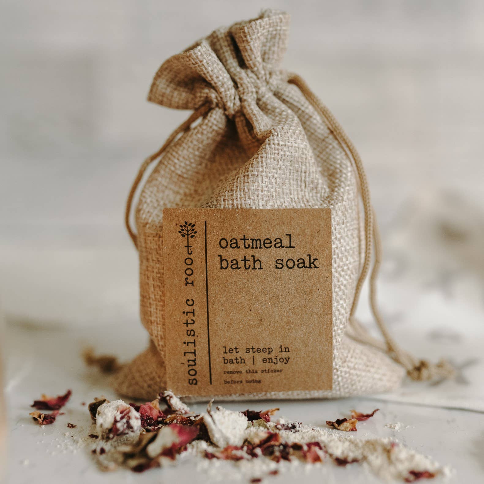 Herbal Oatmeal Bath Soak | Bath Tea- Lavender Rose Chamomile: Rose