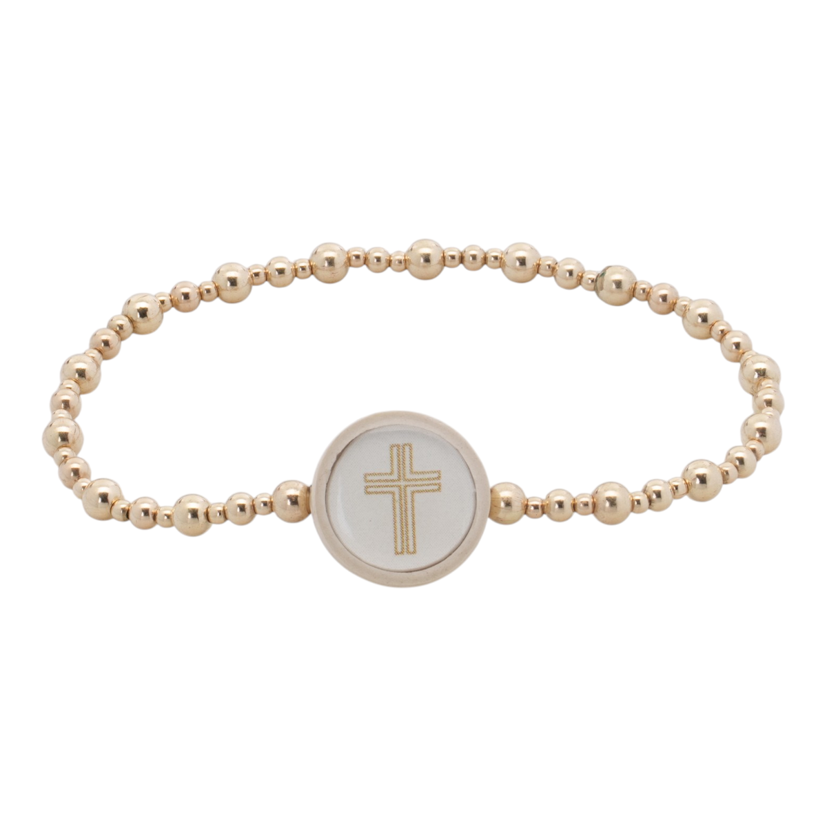 Tap To Pray® Survivor Series Beaded Bracelet - Majesty: Gold 6.25" Standard